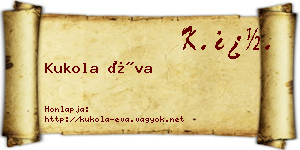 Kukola Éva névjegykártya